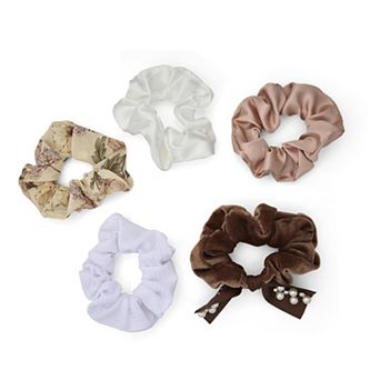 Emberly 5-Pack Pearl-Embellished Scrunchies