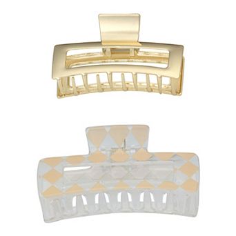 Emberly 2 pc Checkered Claw Clips