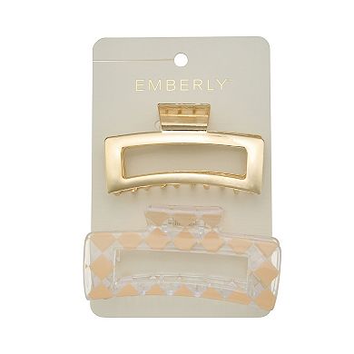 Emberly 2-Piece Checkered Claw Clips