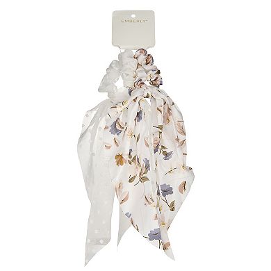 Emberly 2-Piece Floral Long Tail Scrunchies