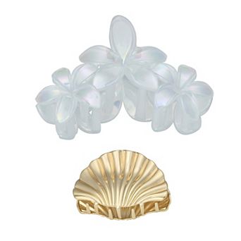 Emberly 2 pc Shell Flower Claw Clips