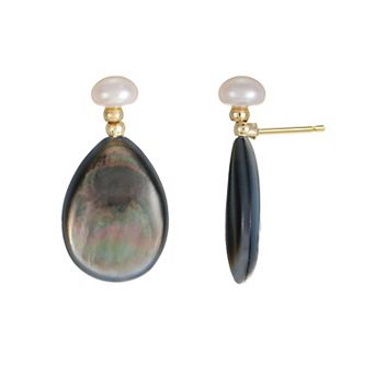 City Luxe Gold-Tone Mother-of-Pearl Teardrop Earrings
