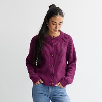 Women's Sonoma Goods For Life® Cozy Heritage Button Front Sweater Cardigan