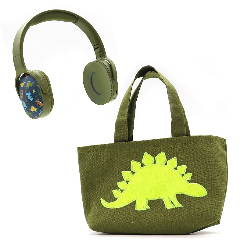 GabbaGoods Bluetooth Headphones With Tote Bag, Green