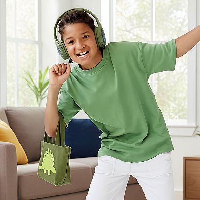 GabbaGoods Bluetooth Headphones & Tote Bag - Dino