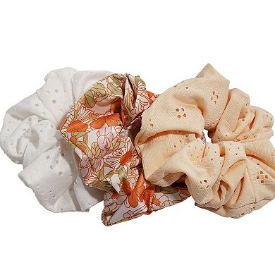Emberly Floral & Solid 3-Pack Scrunchies