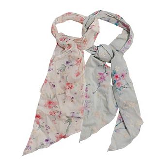 Emberly 2 pc Sheer Floral Scarves