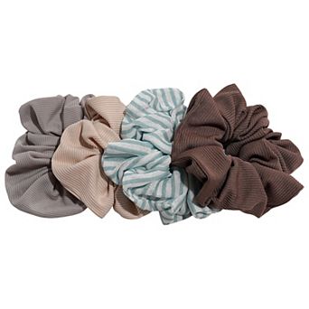 Emberly 4-Pack Stripe & Solid Scrunchies