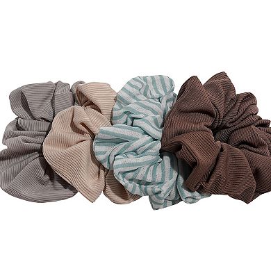 Emberly 4-Pack Stripe & Solid Scrunchies