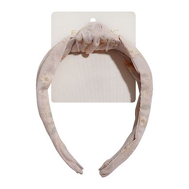 Emberly Peach Floral Top Knot Headband