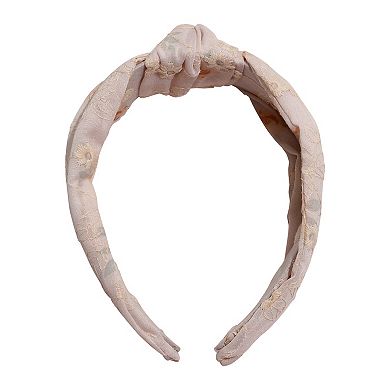 Emberly Peach Floral Top Knot Headband