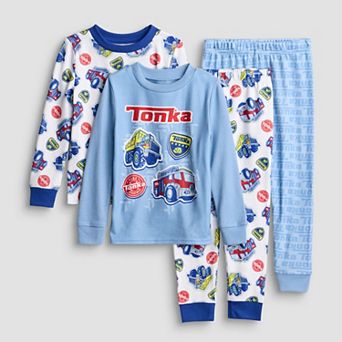 Toddler Boys Tonka 4 pc Snug Fit Pajama Top & Pajama Bottoms Set