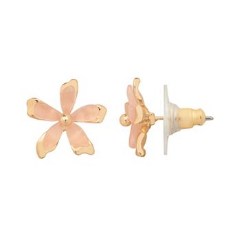 LC Lauren Conrad Gold-Tone Button Flower Earrings