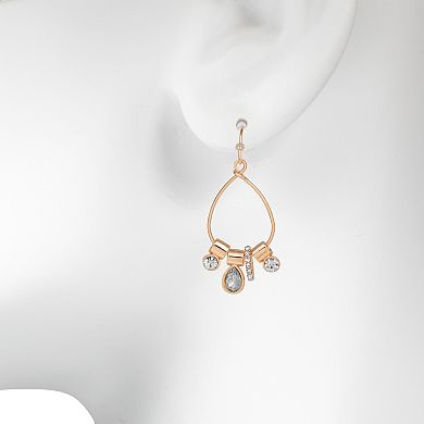 LC Lauren Conrad Rose Gold-Tone Sparkle Charm Drop Earrings