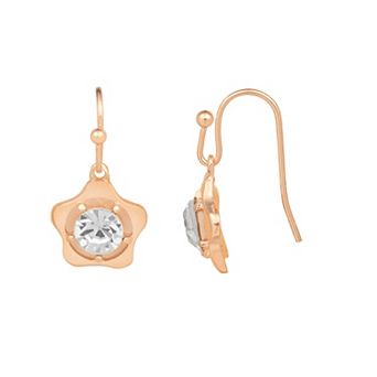 LC Lauren Conrad Rose Gold-Tone Flower Drop Earrings