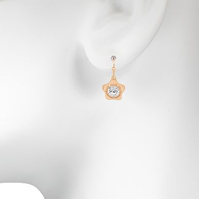LC Lauren Conrad Rose Gold-Tone Flower Drop Earrings