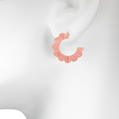 LC Lauren Conrad Gold-Tone Scalloped Resin Hoop Earrings