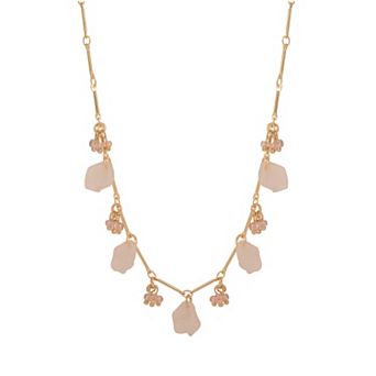 LC Lauren Conrad Gold-Tone Shaky Petals Charm Necklace
