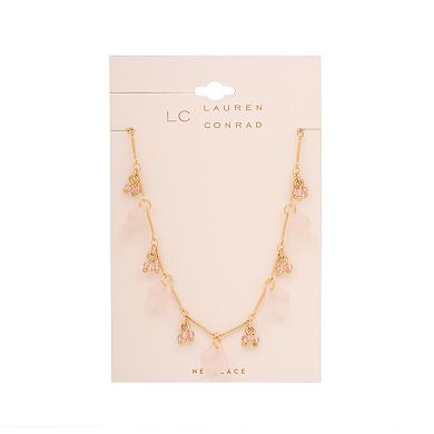LC Lauren Conrad Gold-Tone Shaky Petals Charm Necklace