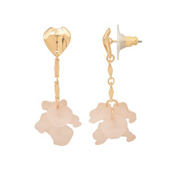 LC Lauren Conrad Gold-Tone Flower Petal Drop Earrings