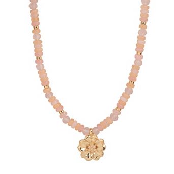 LC Lauren Conrad Gold-Tone Beaded Flower Pendant Necklace