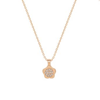 LC Lauren Conrad Rose Gold-Tone Flower Pendant Necklace