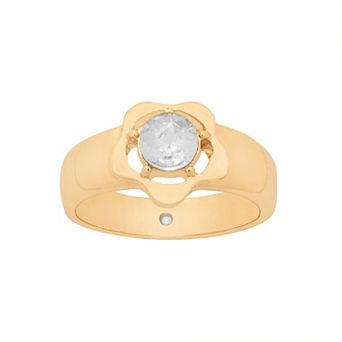LC Lauren Conrad Gold-Tone Flower Signet Ring