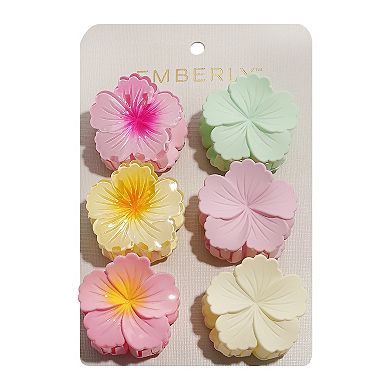 Emberly 6-Pack Mini Hibiscus Clip Set