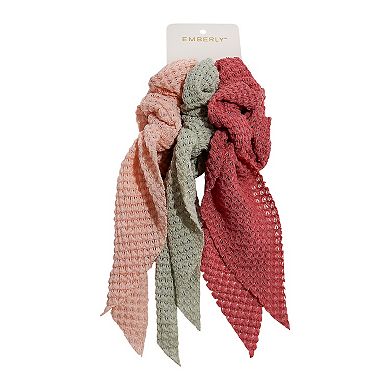 Emberly 3-Pack Mesh Knot Scrunchies