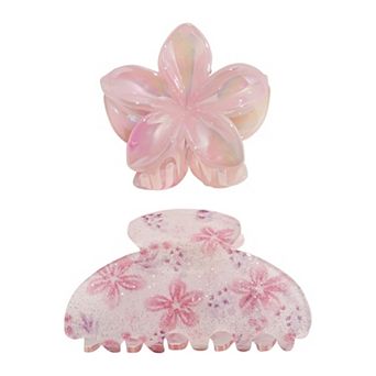 Emberly 2 pc Floral Print Claw Clip Set