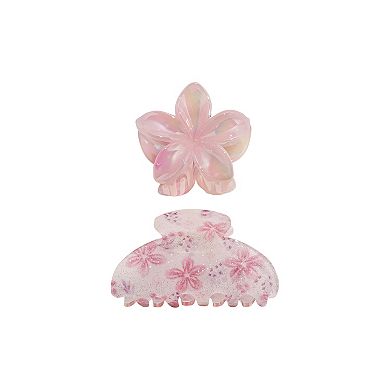 Emberly 2-Piece Floral Print Claw Clip Set