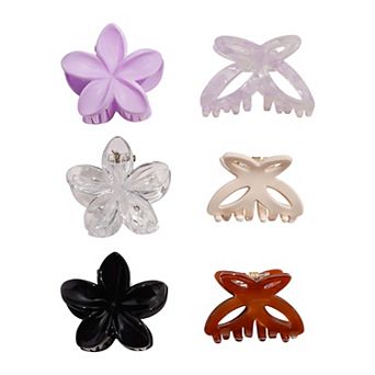 Emberly 6-Pack Clear Butterfly Clips