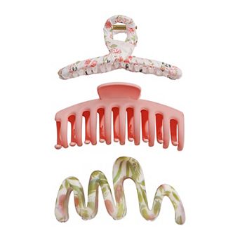 Emberly 3-Pack Floral Claw Clips