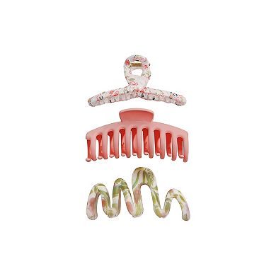 Emberly 3-Pack Floral Claw Clips