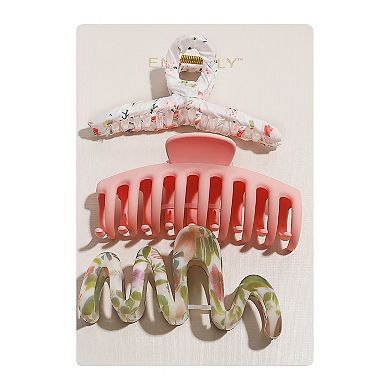 Emberly 3-Pack Floral Claw Clips