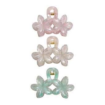Emberly 3-Pack Flower Claw Clips