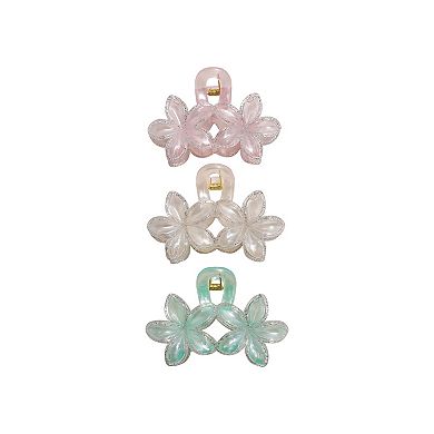 Emberly 3-Pack Flower Claw Clips