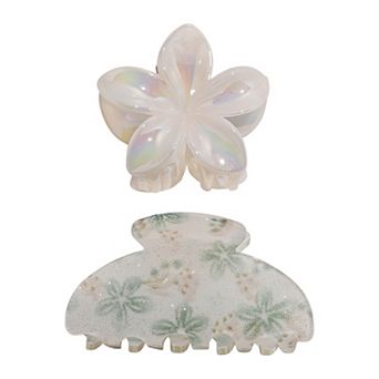 Emberly Floral Print Claw Clip 2 pc Set
