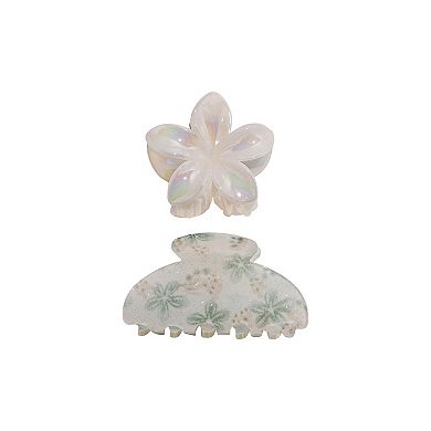 Emberly Floral Print Claw Clip 2-Piece
