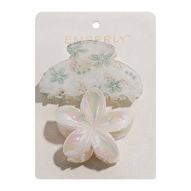 Emberly Floral Print Claw Clip 2-Piece