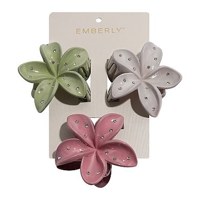 Emberly 3-Pack Hibiscus Flower Hair Clips