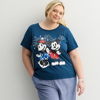 Plus Size Disney's Mickey & Minnie Mouse Fireworks Graphic Tee