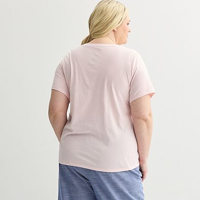 Plus Size Peanuts Snoopy USA Free Brave Sequin Graphic Tee