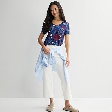 Women's Americana USA Wash Short Sleeve Top