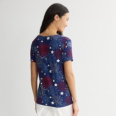 Women's Americana USA Wash Short Sleeve Top