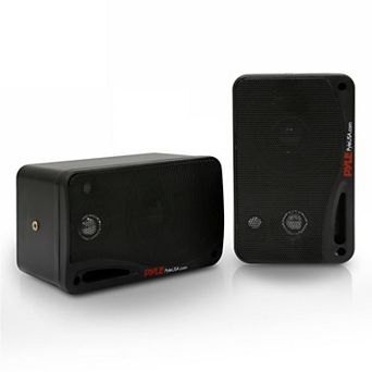 Pyle 3.5'' Bluetooth Indoor/Outdoor Wall Mount Speakers - Active + Passive Dual Speaker System