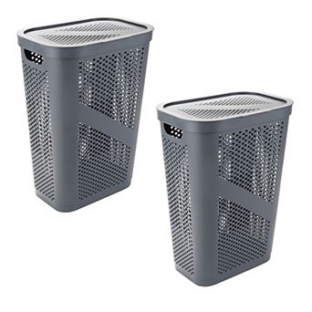 Mind Reader Lightweight Plastic Hamper 2 pc Set