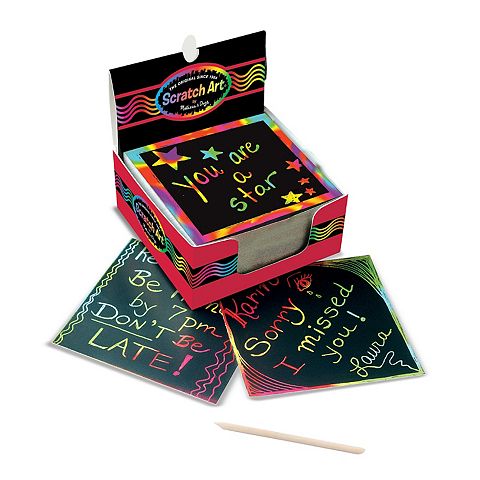 Детские игрушки Melissa & Doug Rainbow Mini Scratch Art Notes
