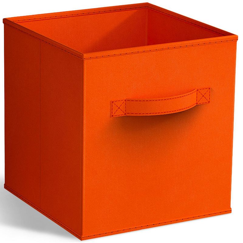Sorbus 11-Inch Foldable Storage Cube, Orange