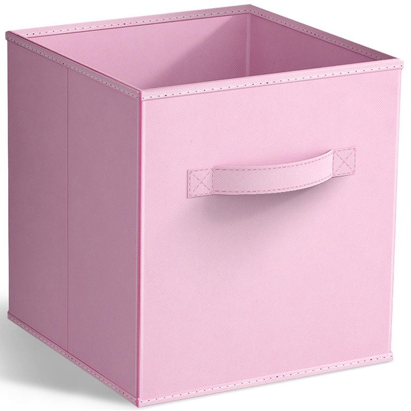 Sorbus 11-Inch Foldable Storage Cube, Pastel Pink